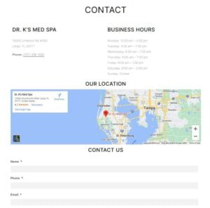 Dr. K's Med Spa | Website Development & SEO 11 Dr. K's Med Spa - Contact