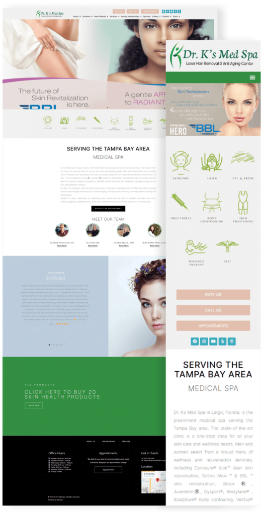 Dr. K's Med Spa | Website Development & SEO 7 Dr. K's Med Spa - Home Page