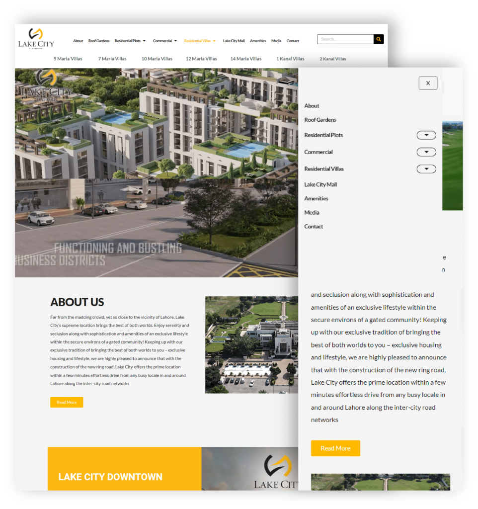 Lake City | Website Development & SEO 3 Lake City - Website Navigation Options & Menu